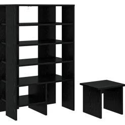 vidaXL Armario Zapatero 2 pcs Madera de ingeniería Roble negro Hot