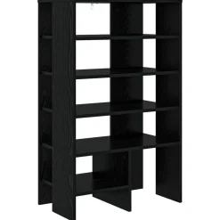 vidaXL Armario Zapatero 2 pcs Madera de ingeniería Roble negro Hot