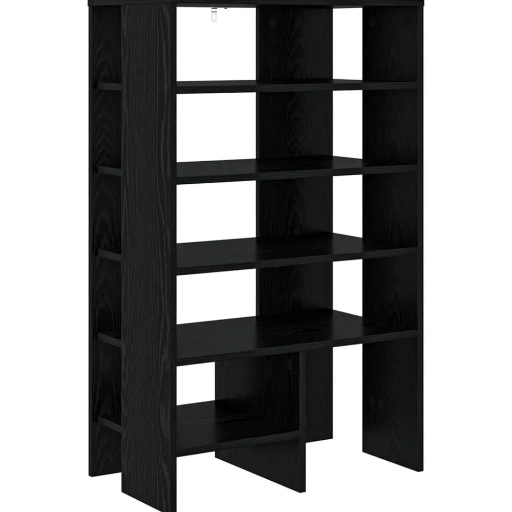 vidaXL Armario Zapatero 2 pcs Madera de ingeniería Roble negro Hot