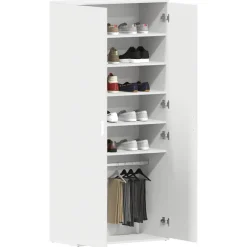 vidaXL Armario Zapatero 80 x 39 x 178 cm Madera de ingeniería White Sale