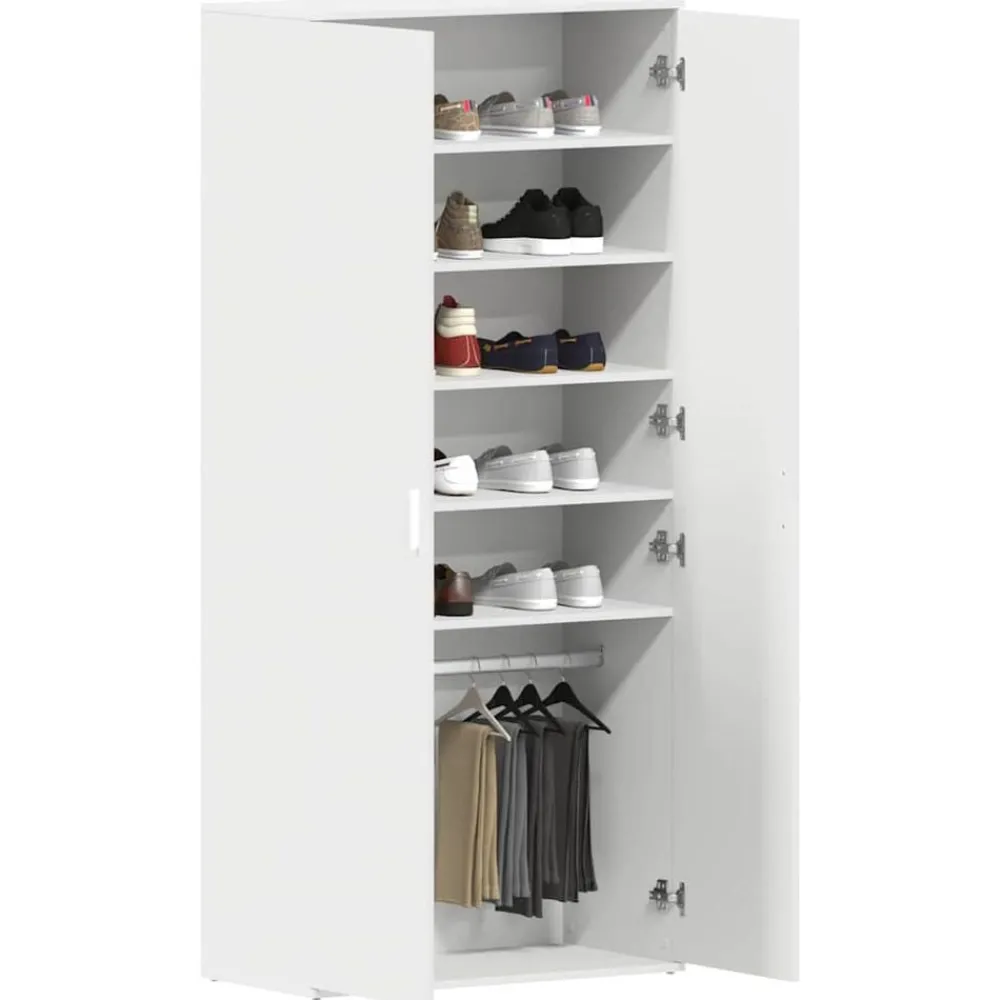 vidaXL Armario Zapatero 80 x 39 x 178 cm Madera de ingeniería White Sale