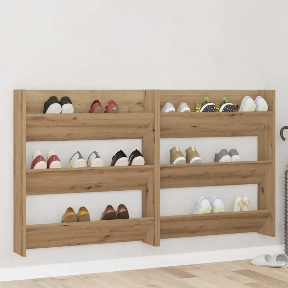 vidaXL Armario Zapatero 2 pcs Roble artesanal 85 x 18 x 90 cm Roble artisan Outlet