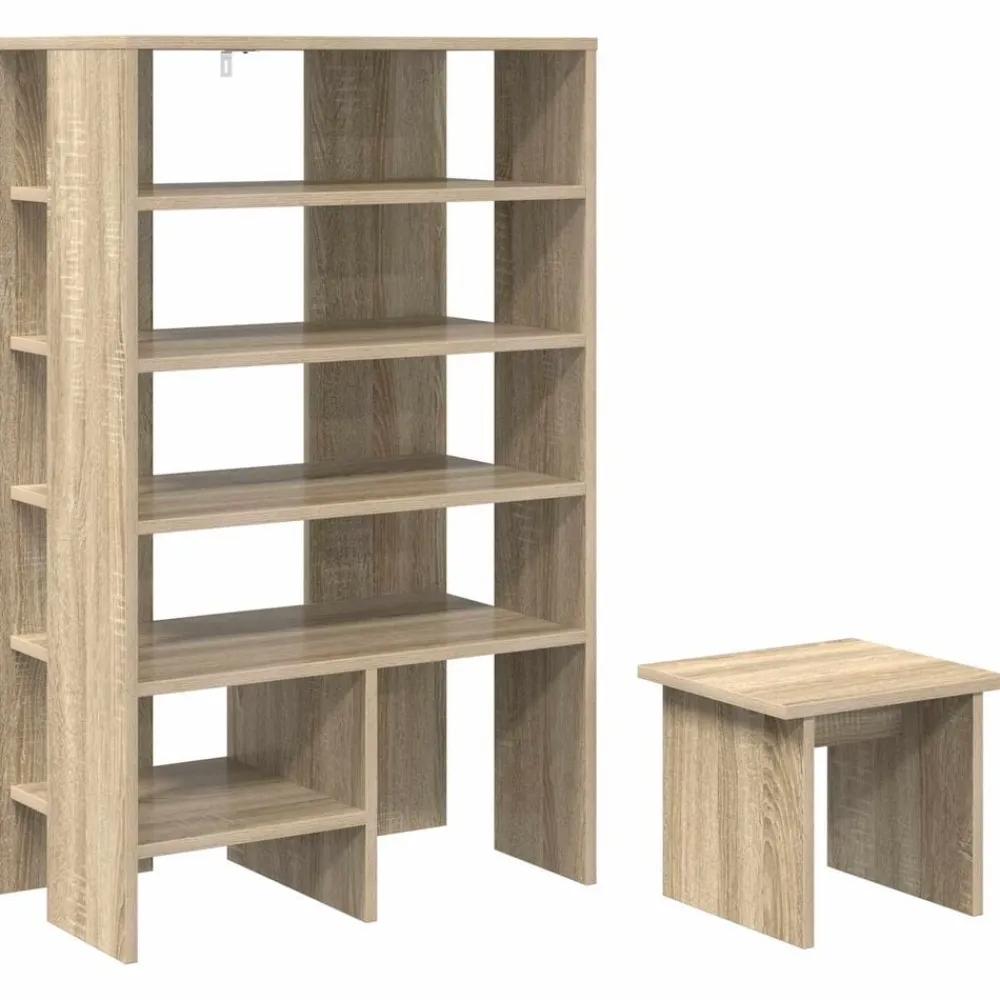 vidaXL Armario Zapatero 2 pcs Madera de ingeniería Roble Sonoma Clearance
