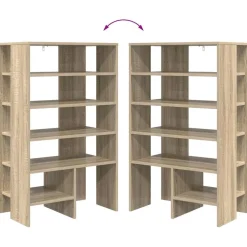 vidaXL Armario Zapatero 2 pcs Madera de ingeniería Roble Sonoma Clearance