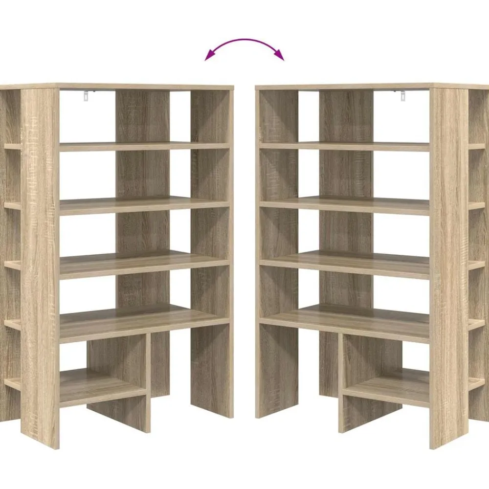 vidaXL Armario Zapatero 2 pcs Madera de ingeniería Roble Sonoma Clearance