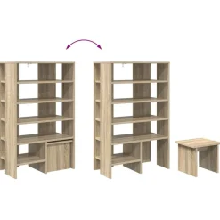 vidaXL Armario Zapatero 2 pcs Madera de ingeniería Roble Sonoma Clearance