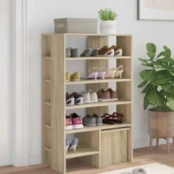 vidaXL Armario Zapatero 2 pcs Madera de ingeniería Roble Sonoma Clearance
