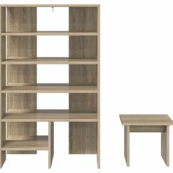 vidaXL Armario Zapatero 2 pcs Madera de ingeniería Roble Sonoma Clearance