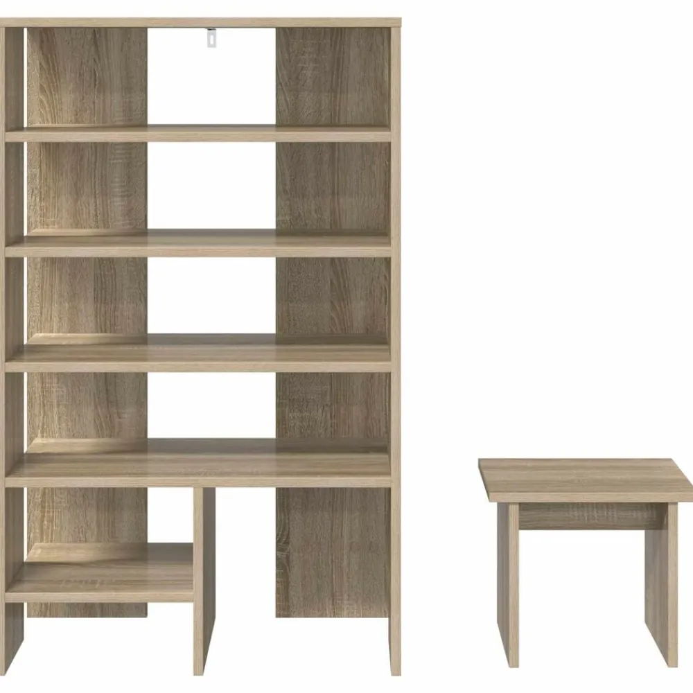 vidaXL Armario Zapatero 2 pcs Madera de ingeniería Roble Sonoma Clearance