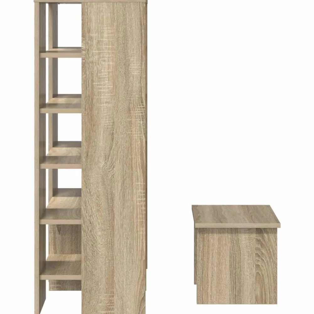 vidaXL Armario Zapatero 2 pcs Madera de ingeniería Roble Sonoma Clearance