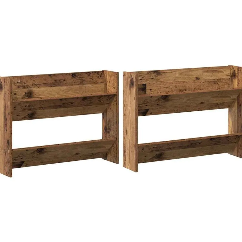vidaXL Armario Zapatero 2 pcs 80 x 18 x 60 cm Madera envejecida