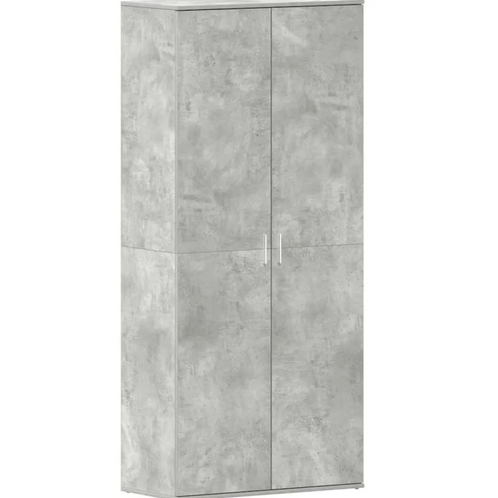 vidaXL Productos Del Hogar-Armario Zapatero con estante Gris Concreto 80 x 39 x 178 cm