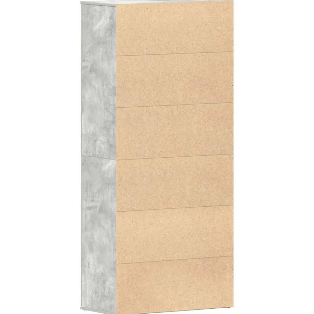 vidaXL Productos Del Hogar-Armario Zapatero con estante Gris Concreto 80 x 39 x 178 cm