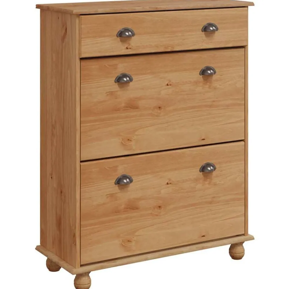 vidaXL Productos Del Hogar-Armario Zapatero con cajón ASKIM Marrón 85 x 35 x 108 cm