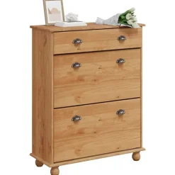 vidaXL Productos Del Hogar-Armario Zapatero con cajón ASKIM Marrón 85 x 35 x 108 cm
