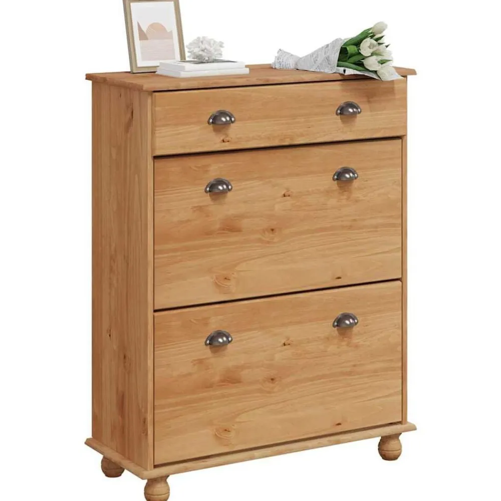 vidaXL Productos Del Hogar-Armario Zapatero con cajón ASKIM Marrón 85 x 35 x 108 cm