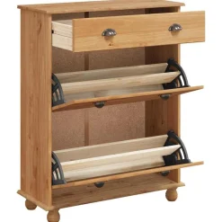 vidaXL Productos Del Hogar-Armario Zapatero con cajón ASKIM Marrón 85 x 35 x 108 cm