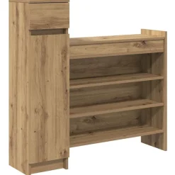vidaXL Productos Del Hogar-Armario Zapatero con cajón Roble artesanal 100,5 x 28 x 100 cm