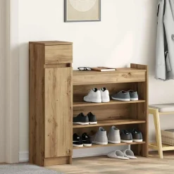 vidaXL Productos Del Hogar-Armario Zapatero con cajón Roble artesanal 100,5 x 28 x 100 cm