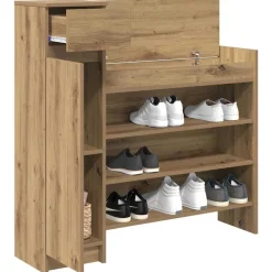 vidaXL Productos Del Hogar-Armario Zapatero con cajón Roble artesanal 100,5 x 28 x 100 cm
