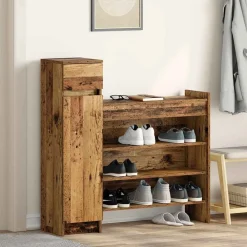 vidaXL Productos Del Hogar-Armario Zapatero con cajón Madera vieja 100,5 x 28 x 100 cm