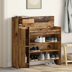 vidaXL Productos Del Hogar-Armario Zapatero con cajón Madera vieja 100,5 x 28 x 100 cm