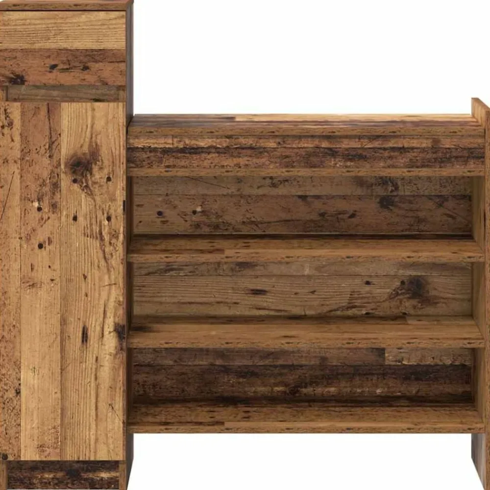 vidaXL Productos Del Hogar-Armario Zapatero con cajón Madera vieja 100,5 x 28 x 100 cm