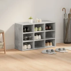 vidaXL Productos Del Hogar-Armario Zapatero con estante Gris hormigón 77,5 x 30 x 51 cm