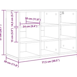 vidaXL Productos Del Hogar-Armario Zapatero con estante Gris hormigón 77,5 x 30 x 51 cm