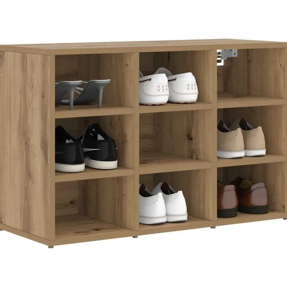 vidaXL Armario Zapatero con estante Roble artesanal 77,5 x 30 x 51 cm Roble artisan Hot
