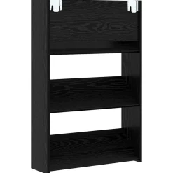 vidaXL Armario Zapatero con estante 60 x 18 x 90 cm Roble negro Clearance
