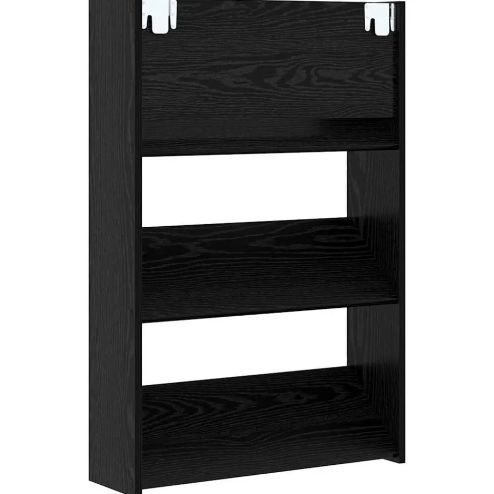vidaXL Armario Zapatero con estante 60 x 18 x 90 cm Roble negro Clearance