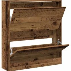 vidaXL Armario Zapatero con estante Madera vieja 80 x 21 x 87,5 cm Madera envejecida Online