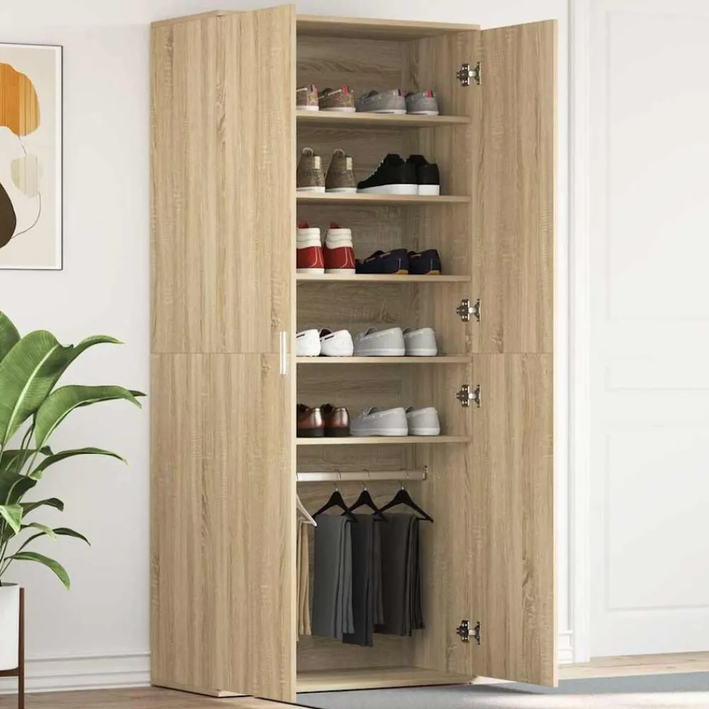 vidaXL Armario Zapatero con estante 80 x 39 x 178 cm Roble Sonoma Clearance