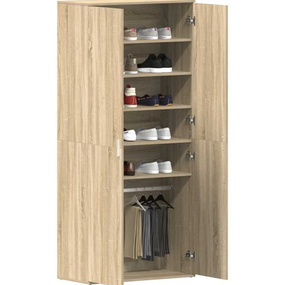 vidaXL Armario Zapatero con estante 80 x 39 x 178 cm Roble Sonoma Clearance