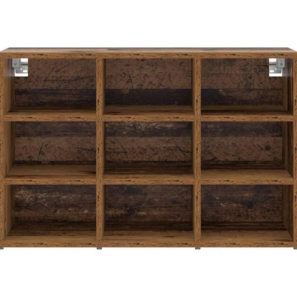 vidaXL Armario Zapatero con estante Madera vieja 77,5 x 30 x 51 cm Madera envejecida Outlet