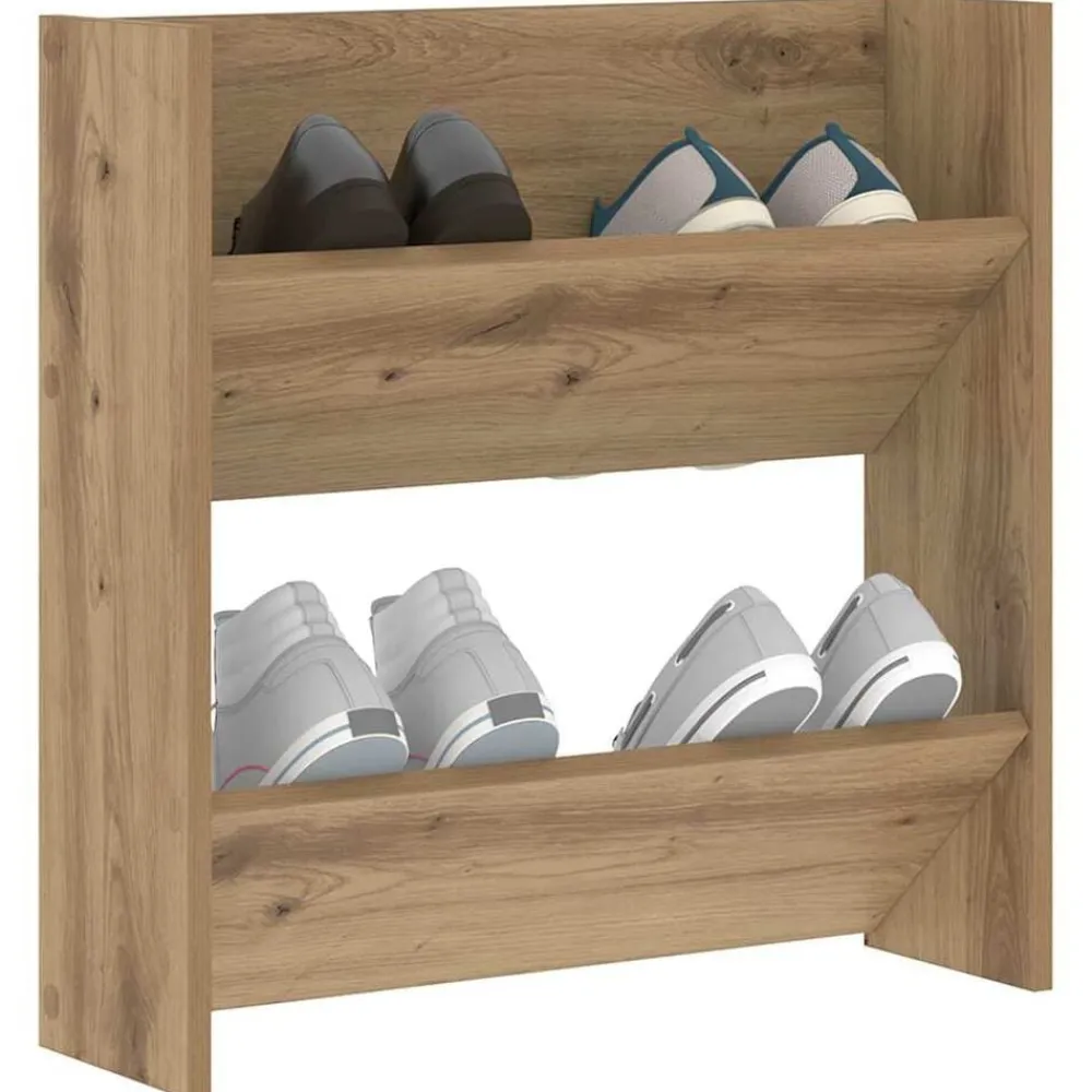 vidaXL Productos Del Hogar-Armario Zapatero con estante Roble artesanal 60 x 18 x 60 cm