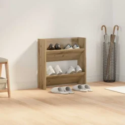 vidaXL Productos Del Hogar-Armario Zapatero con estante Roble artesanal 60 x 18 x 60 cm