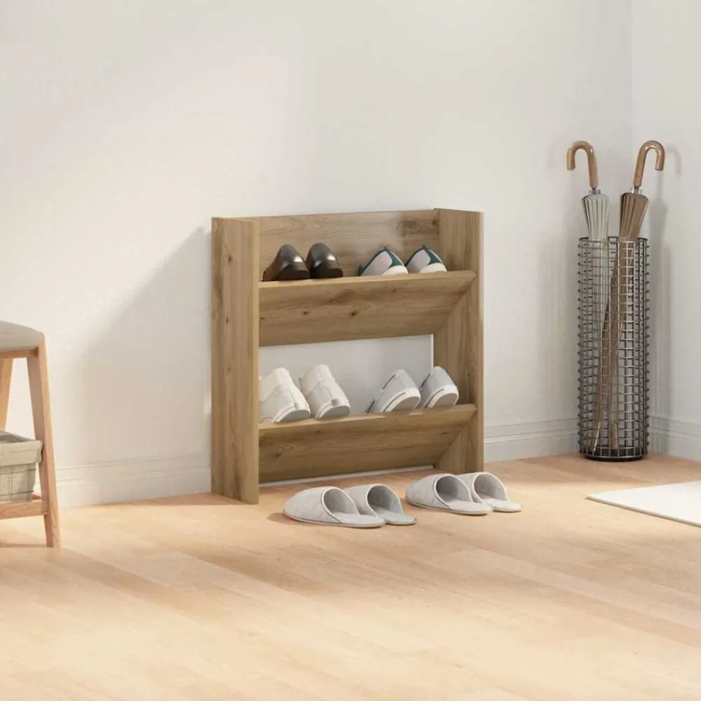 vidaXL Productos Del Hogar-Armario Zapatero con estante Roble artesanal 60 x 18 x 60 cm