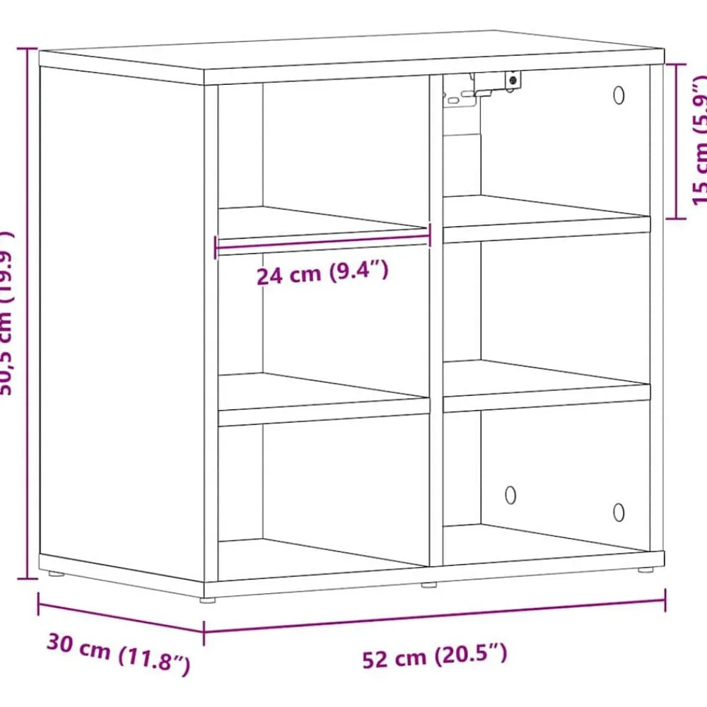 vidaXL Armario Zapatero con estante 52 x 30 x 50,5 cm Roble negro Online