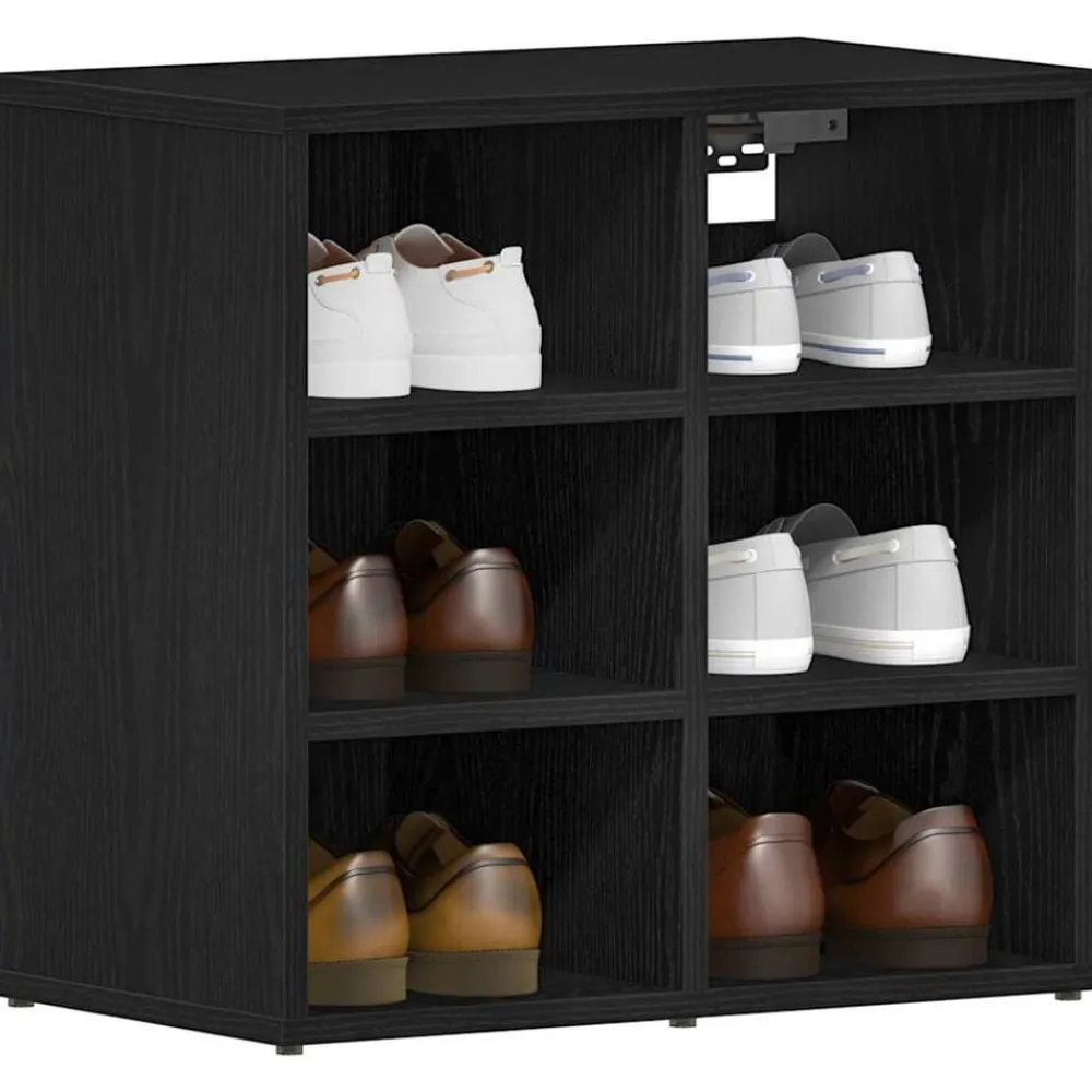 vidaXL Armario Zapatero con estante 52 x 30 x 50,5 cm Roble negro Online