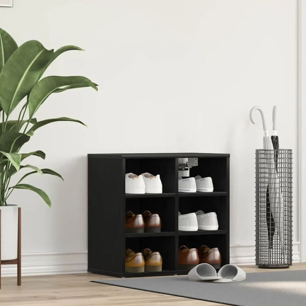 vidaXL Armario Zapatero con estante 52 x 30 x 50,5 cm Roble negro Online
