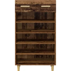 vidaXL Productos Del Hogar-Armario Zapatero con cajón Liso Madera vieja 60 x 35 x 105 cm