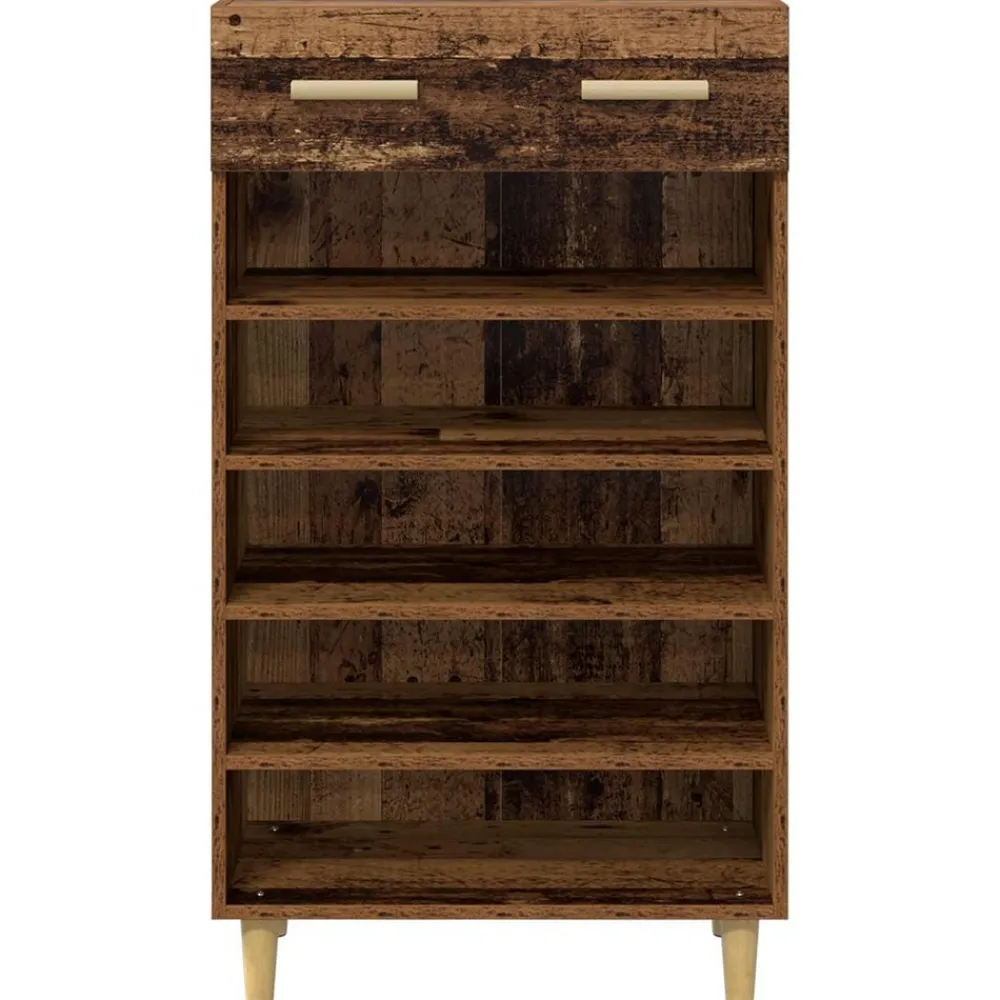 vidaXL Productos Del Hogar-Armario Zapatero con cajón Liso Madera vieja 60 x 35 x 105 cm