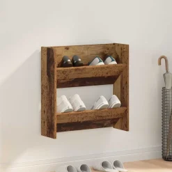 vidaXL Productos Del Hogar-Armario Zapatero con estante Madera vieja 60 x 18 x 60 cm