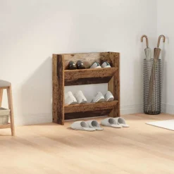vidaXL Productos Del Hogar-Armario Zapatero con estante Madera vieja 60 x 18 x 60 cm