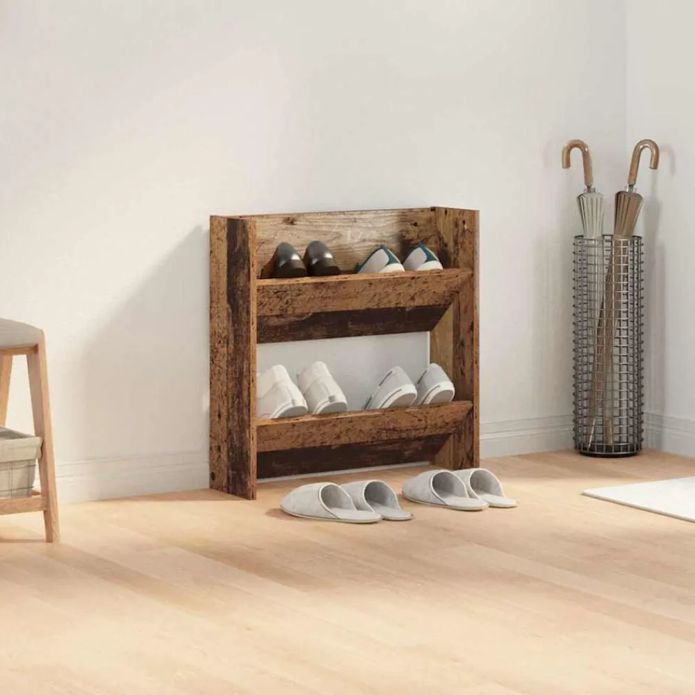 vidaXL Productos Del Hogar-Armario Zapatero con estante Madera vieja 60 x 18 x 60 cm