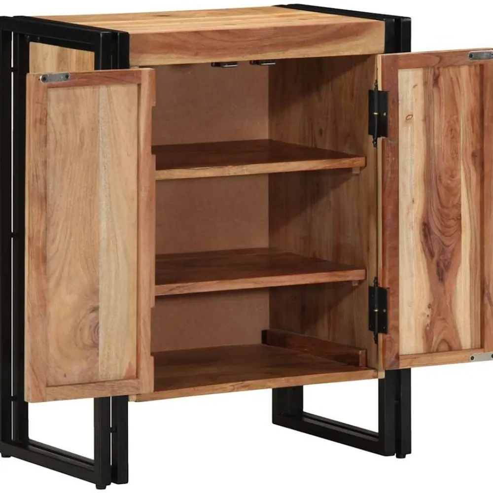 vidaXL Armario Zapatero Marrón 56 x 35 x 70 cm Madera maciza de Acacia Discount