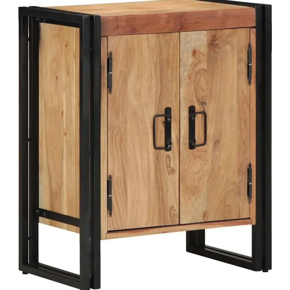 vidaXL Armario Zapatero Marrón 56 x 35 x 70 cm Madera maciza de Acacia Discount