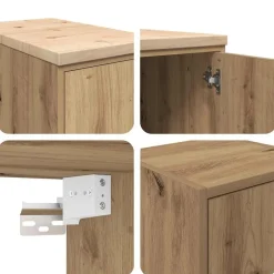 vidaXL Almacenamiento Industrial-Armarios 2 uds para garaje madera ingeniería artesanal roble
